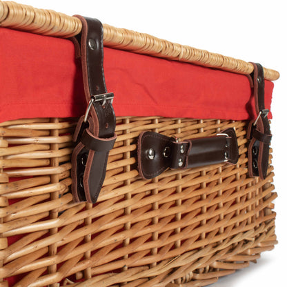 22 Inch Buff Willow Hamper with Red Lining
