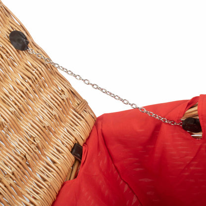 22 Inch Buff Willow Hamper with Red Lining