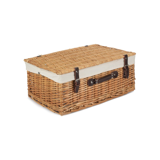 22 Inch Buff Willow Hamper with White Lining