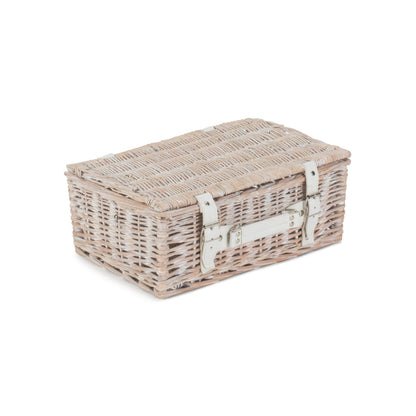 14 Inch White Wash Willow Hamper
