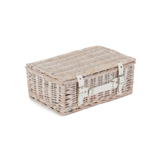 14 Inch White Wash Willow Hamper