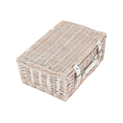 14 Inch White Wash Willow Hamper
