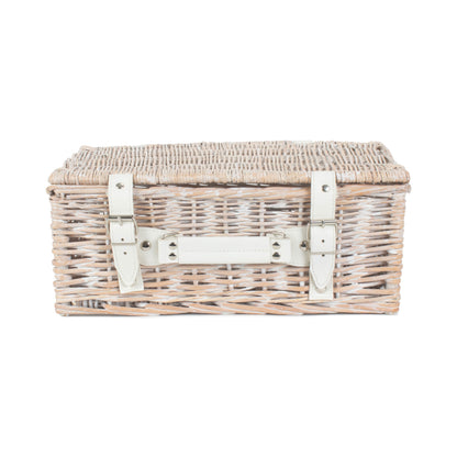 14 Inch White Wash Willow Hamper