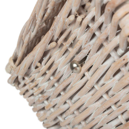 14 Inch White Wash Willow Hamper