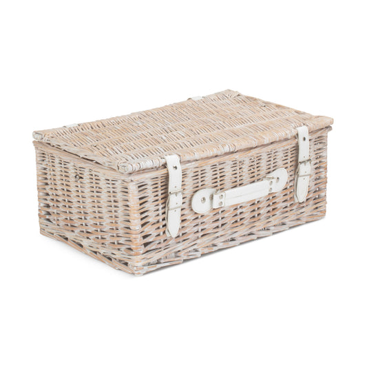 18 Inch White Wash Willow Hamper