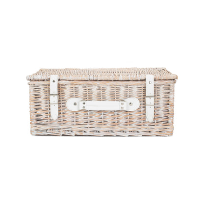 18 Inch White Wash Willow Hamper