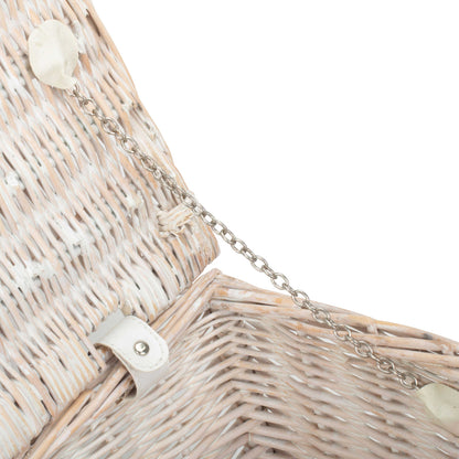 18 Inch White Wash Willow Hamper