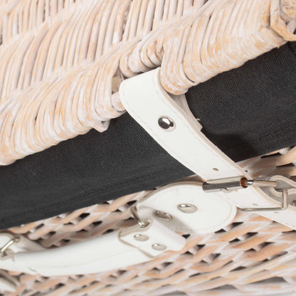 18 Inch White Wash Willow Hamper with Black Lining