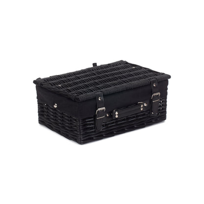 14 Inch Black Willow Hamper with Black Lining