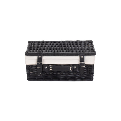 14 Inch Black Willow Hamper with White Lining