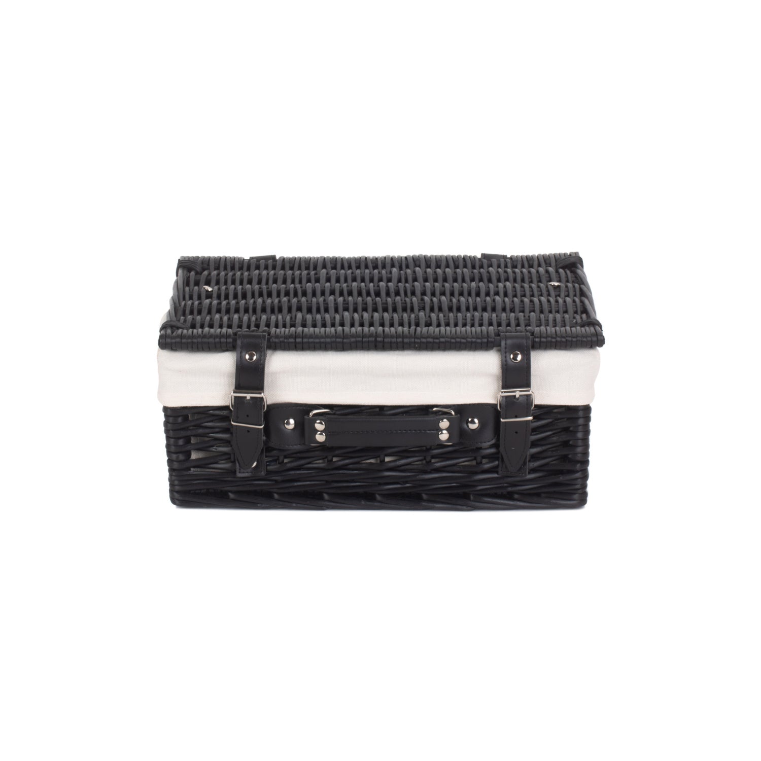 14 Inch Black Willow Hamper with White Lining