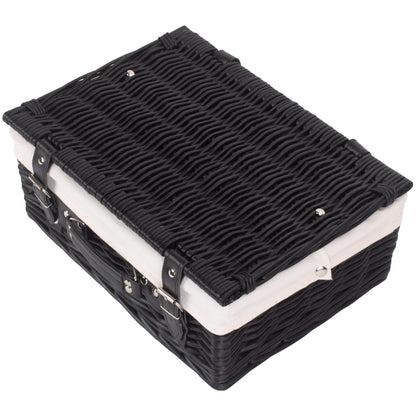 14 Inch Black Willow Hamper with White Lining