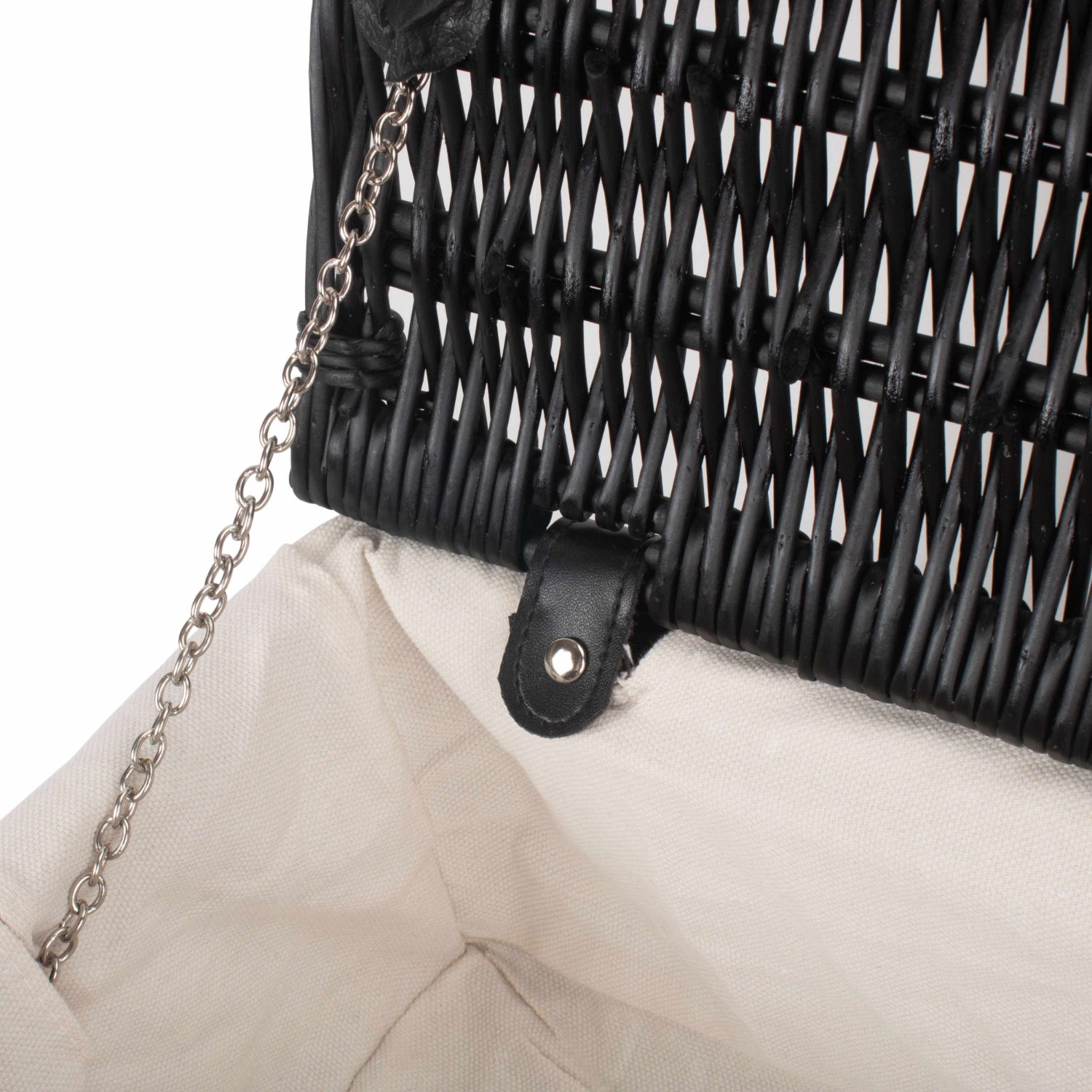 14 Inch Black Willow Hamper with White Lining