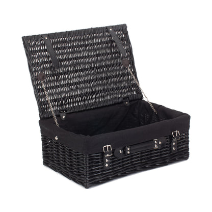 18 Inch Black Willow Hamper with Black Lining
