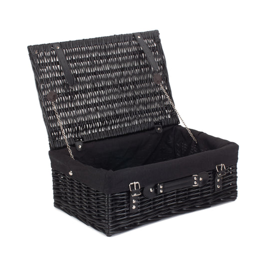 18 Inch Black Willow Hamper with Black Lining