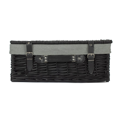 18 Inch Black Willow Hamper with Grey Sage Lining