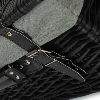 18 Inch Black Willow Hamper with Grey Sage Lining