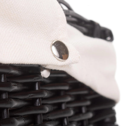 18 Inch Black Willow Hamper with White Lining