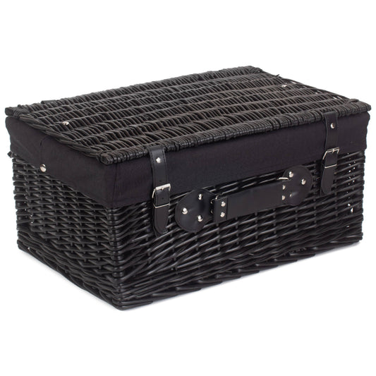 20 Inch Black Willow Hamper with Black Lining
