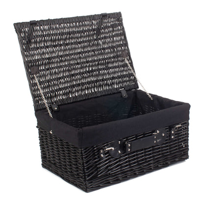 20 Inch Black Willow Hamper with Black Lining
