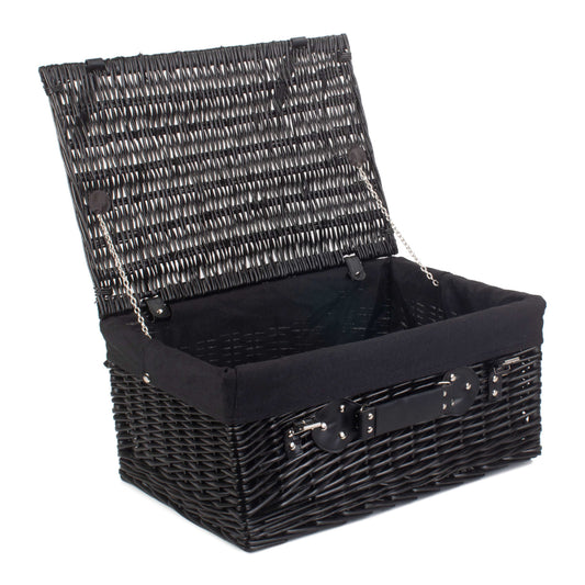 20 Inch Black Willow Hamper with Black Lining