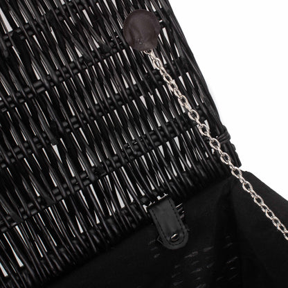 20 Inch Black Willow Hamper with Black Lining