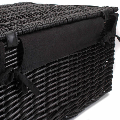 20 Inch Black Willow Hamper with Black Lining