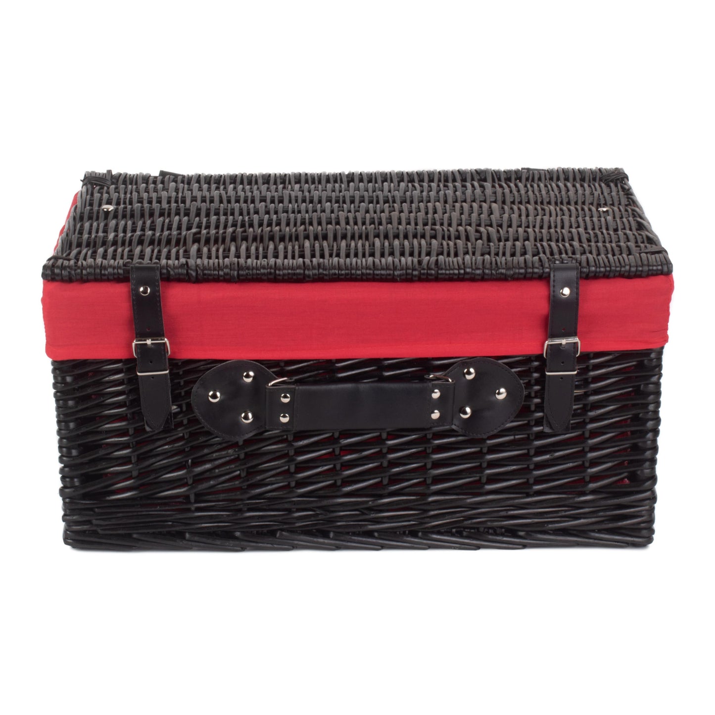20 Inch Black Hamper With Red Lining