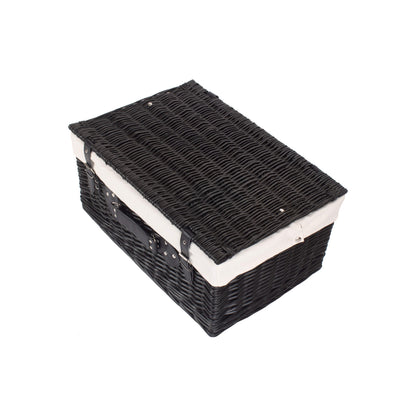 20 Inch Black Willow Hamper with White Lining