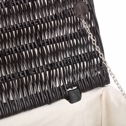 20 Inch Black Willow Hamper with White Lining