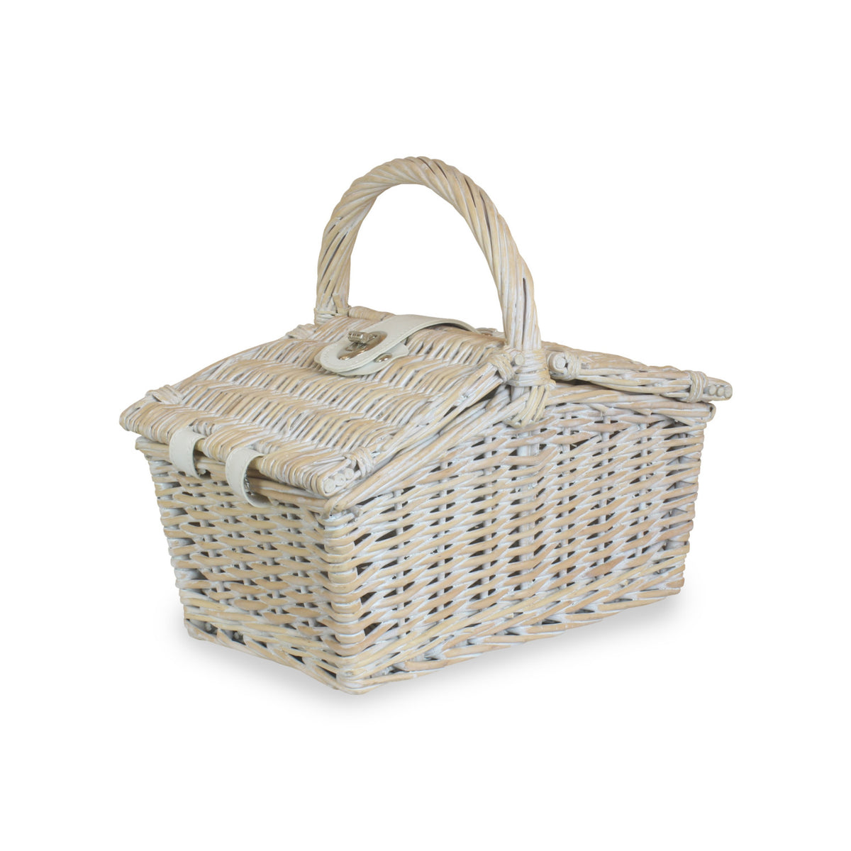 Small Wash Willow Double Lidded Hamper Basket