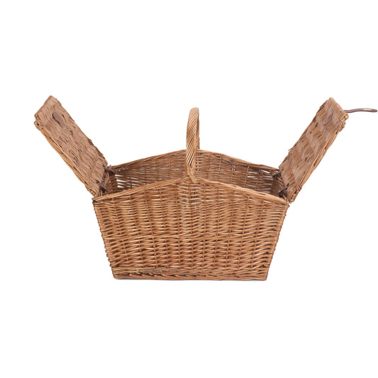 Large Slope-Sided Classic Willow Picnic Hamper Basket