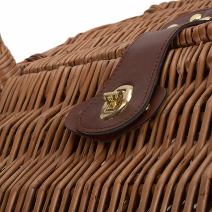Large Slope-Sided Classic Willow Picnic Hamper Basket