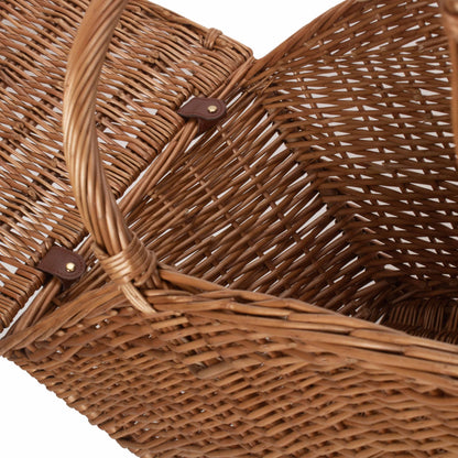 Large Slope-Sided Classic Willow Picnic Hamper Basket