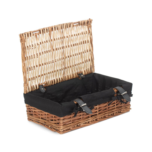 15 Inch Split Willow Hamper with Black Lining