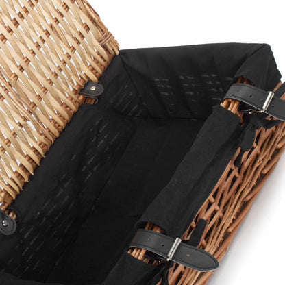 15 Inch Split Willow Hamper with Black Lining