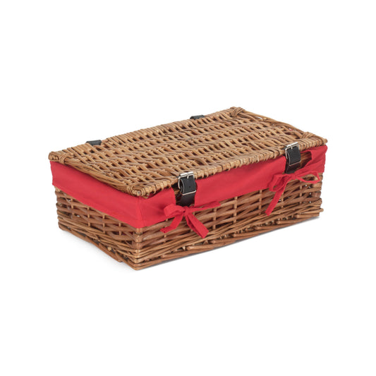 15 Inch Split Willow Hamper with Red Lining