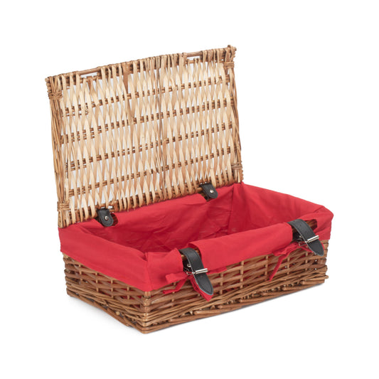 15 Inch Split Willow Hamper with Red Lining