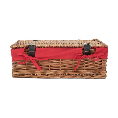 15 Inch Split Willow Hamper with Red Lining