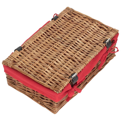 15 Inch Split Willow Hamper with Red Lining