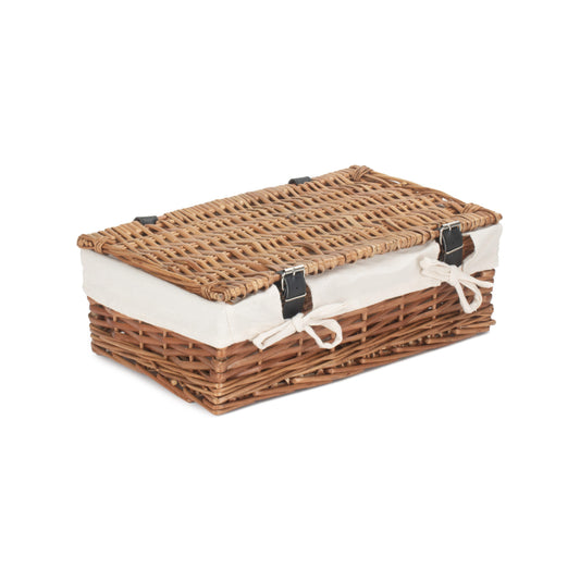 15 Inch Split Willow Hamper with White Lining