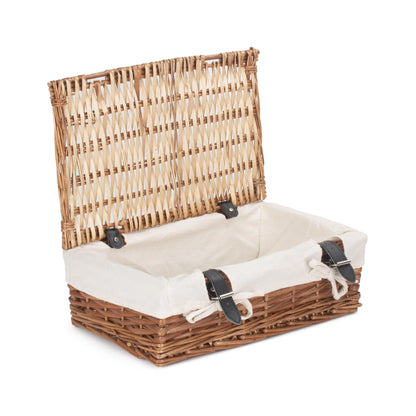 15 Inch Split Willow Hamper with White Lining