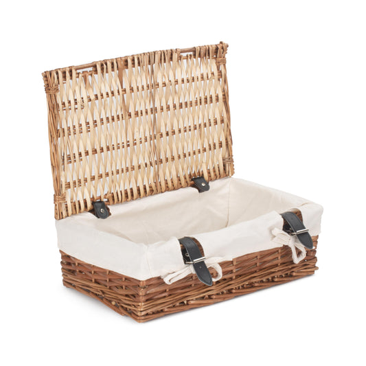15 Inch Split Willow Hamper with White Lining