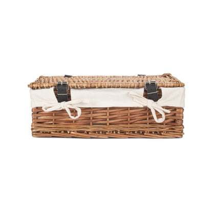 15 Inch Split Willow Hamper with White Lining