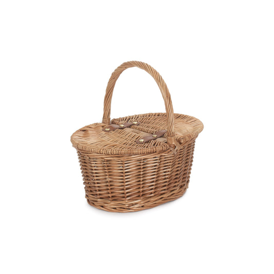 Child's Light Steamed Finish Willow Oval Picnic Basket