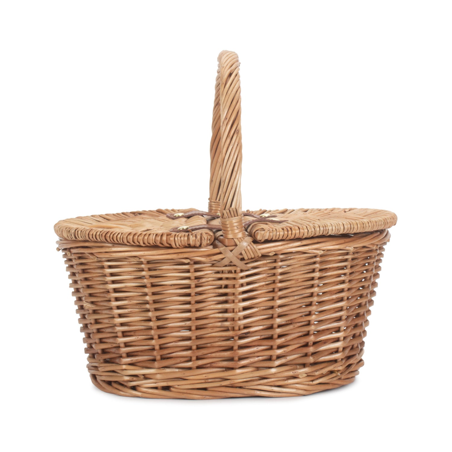Child's Light Steamed Finish Willow Oval Picnic Basket