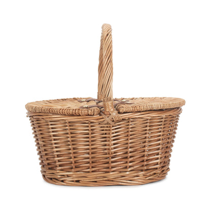 Child's Light Steamed Finish Willow Oval Picnic Basket