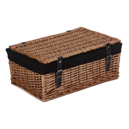 18 Inch Split Willow Hamper with Black Lining