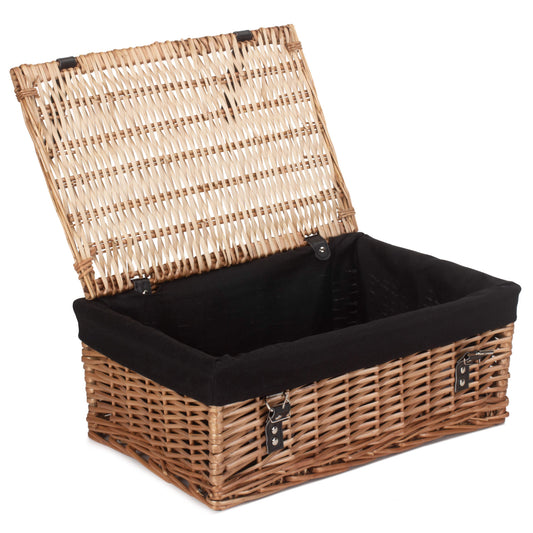 18 Inch Split Willow Hamper with Black Lining