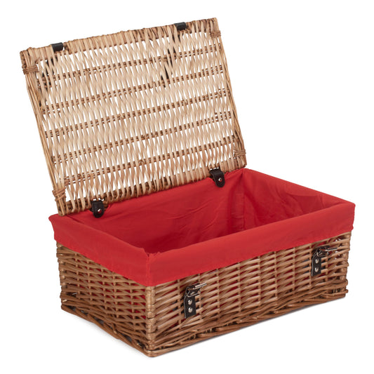 18 Inch Split Willow Hamper with Red Lining